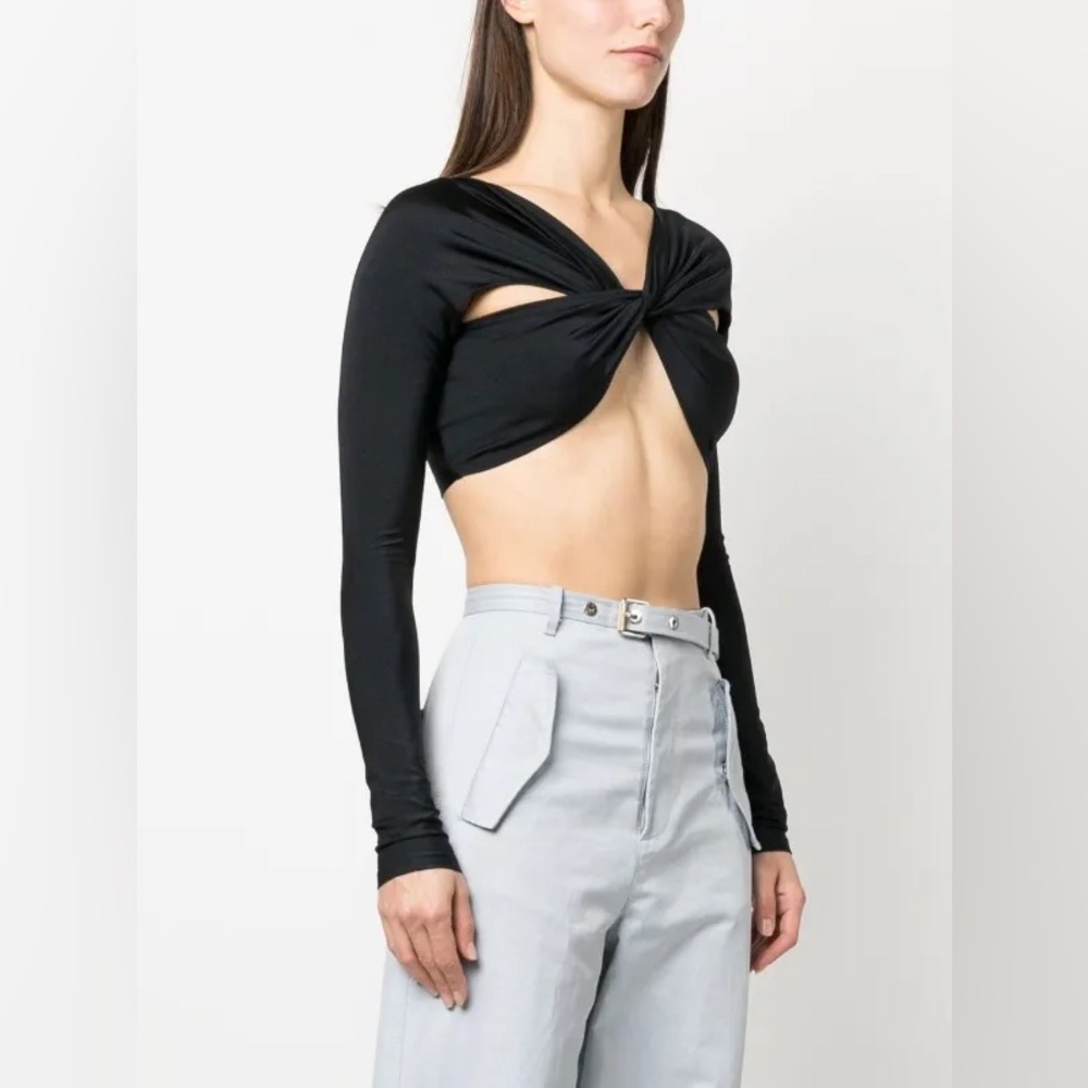 Coperni | Black Cropped twisted top - Size M